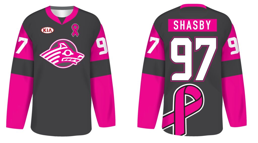 pink and gray jersey